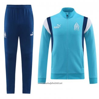 Chandal de Chaqueta del Olympique Marsella 2023-2024 Nino Azul