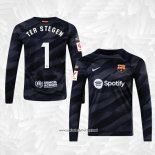 Camiseta Barcelona Jugador Portero Ter Stegen 2023-2024 Manga Larga Negro