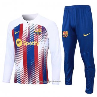 Chandal de Sudadera del Barcelona 2023-2024 Nino Blanco