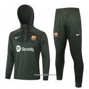 Chandal de Sudadera del Barcelona 2023-2024 Nino Verde Oscuro