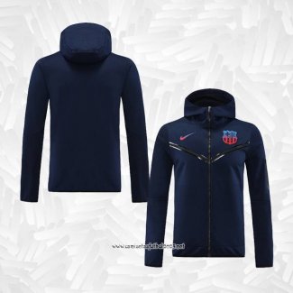 Chaqueta con Capucha del Barcelona 2022-2023 Azul