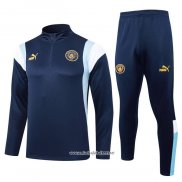 Chandal de Sudadera del Manchester City 2023-2024 Azul Oscuro