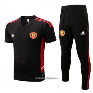 Chandal del Manchester United 2022-2023 Manga Corta Negro