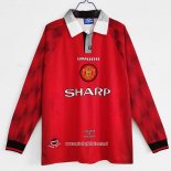 Retro Camiseta 1ª Manchester United 1996-1997 Manga Larga