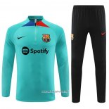 Chandal de Sudadera del Barcelona 2023-2024 Nino Verde