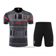 Chandal del AC Milan 2022-2023 Manga Corta Gris - Pantalon Corto