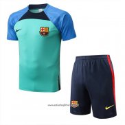 Chandal del Barcelona 2022-2023 Manga Corta Verde - Pantalon Corto