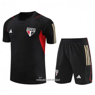 Chandal del Sao Paulo 2023-2024 Manga Corta Negro - Pantalon Corto