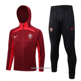 Chandal con Capucha del Portugal 2023-2024 Rojo