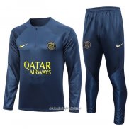 Chandal de Sudadera del Paris Saint-Germain 2023-2024 Nino Azul