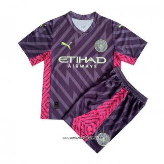 Camiseta Manchester City Portero 2023-2024 Nino Purpura