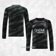 Camiseta Paris Saint-Germain Portero 2023-2024 Manga Larga Negro