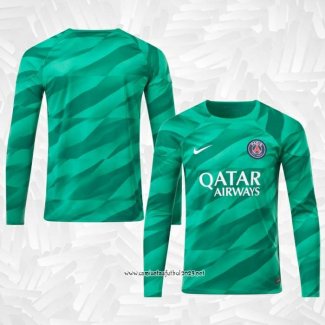 Camiseta Paris Saint-Germain Portero 2023-2024 Manga Larga Verde