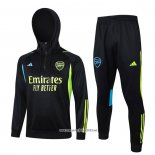 Chandal de Sudadera del Arsenal 2023-2024 Nino Negro y Verde