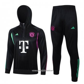 Chandal de Sudadera del Bayern Munich 2023-2024 Nino Negro y Blanco