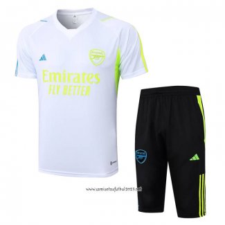 Chandal del Arsenal 2023-2024 Manga Corta Blanco - Pantalon Corto