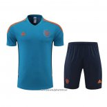 Chandal del Manchester United 2022-2023 Manga Corta Azul - Pantalon Corto