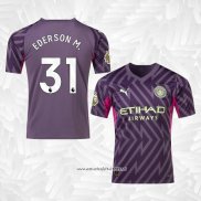 Camiseta Manchester City Jugador Portero Ederson M. 2023-2024 Purpura