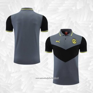 Camiseta Polo del Borussia Dortmund 2022-2023 Gris y Negro