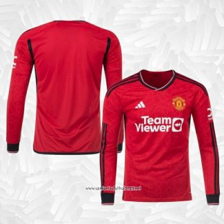 Camiseta 1ª Manchester United 2023-2024 Manga Larga