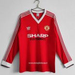 Retro Camiseta 1ª Manchester United 1983 Manga Larga