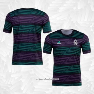 Camiseta Pre Partido del Real Madrid 2022 Verde y Purpura