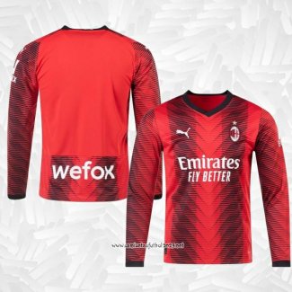 Camiseta 1ª AC Milan 2023-2024 Manga Larga