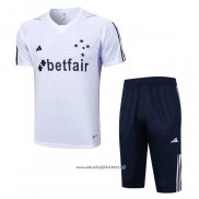 Chandal del Cruzeiro 2023-2024 Manga Corta Blanco - Pantalon Corto