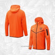 Chaqueta con Capucha del Barcelona 2022-2023 Naranja