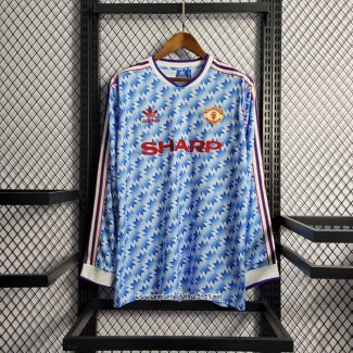 Retro Camiseta 2ª Manchester United 1990-1992 Manga Larga