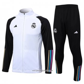 Chandal de Chaqueta del Real Madrid 2023-2024 Nino Blanco y Negro