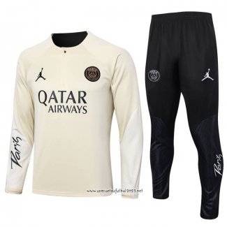 Chandal de Sudadera del Paris Saint-Germain 2023-2024 Nino Beige