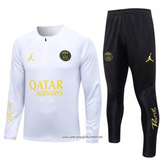 Chandal de Sudadera del Paris Saint-Germain Jordan 2023-2024 Nino Blanco