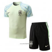 Chandal del Brasil 2022-2023 Manga Corta Verde - Pantalon Corto