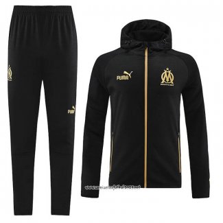 Chandal con Capucha del Olympique Marsella 2022-2023 Negro