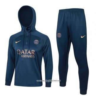 Chandal de Sudadera del Paris Saint-Germain 2023-2024 Azul Oscuro