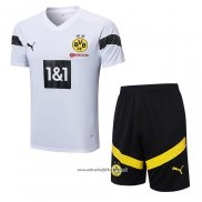 Chandal del Borussia Dortmund 2022-2023 Manga Corta Blanco - Pantalon Corto