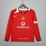 Retro Camiseta 1ª Manchester United 2004-2006 Manga Larga