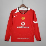 Retro Camiseta 1ª Manchester United 2004-2006 Manga Larga