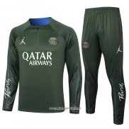 Chandal de Sudadera del Paris Saint-Germain Jordan 2023-2024 Nino Verde