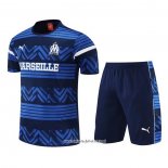 Chandal del Olympique Marsella 2022-2023 Manga Corta Azul - Pantalon Corto