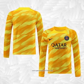 Camiseta Paris Saint-Germain Portero 2023-2024 Manga Larga Amarillo