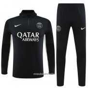 Chandal de Sudadera del Paris Saint-Germain 2023-2024 Nino Negro