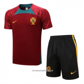 Chandal del Portugal 2022-2023 Manga Corta Rojo - Pantalon Corto