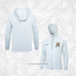 Chaqueta con Capucha del Barcelona 2023-2024 Blanco