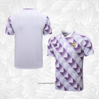 Camiseta Polo del Real Madrid 2022-2023 Blanco y Purpura