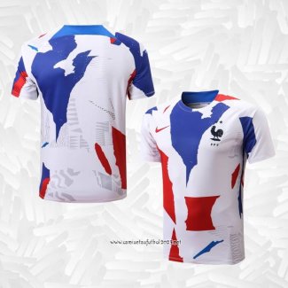 Camiseta de Entrenamiento Francia 2022-2023 Blanco Rojo Azul