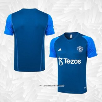 Camiseta de Entrenamiento Manchester United 2023-2024 Azul