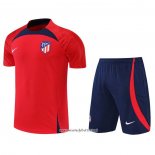 Chandal del Atletico Madrid 2022-2023 Manga Corta Rojo - Pantalon Corto