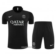 Chandal del Paris Saint-Germain 2023-2024 Manga Corta Negro - Pantalon Corto